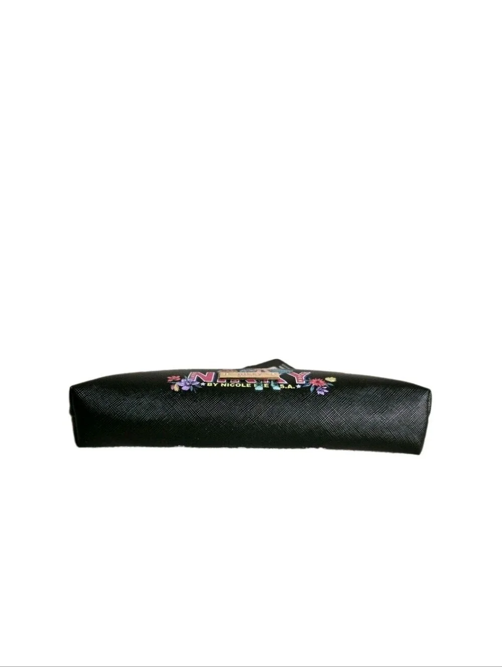 Nikky by Nicole Lee Slim Cosmetic Bag Makeup Travel Zipper Pouch Black Pink NWT